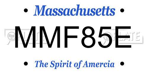 MMF85E Massachusetts License Plate