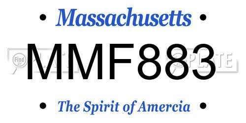 MMF883 Massachusetts License Plate