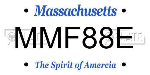 MMF88E Massachusetts License Plate