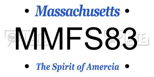 MMFS83 Massachusetts License Plate
