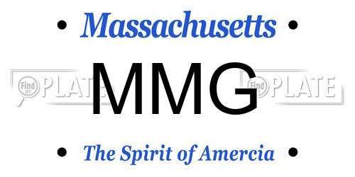 MMG Massachusetts License Plate