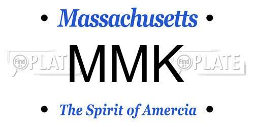 MMK Massachusetts License Plate