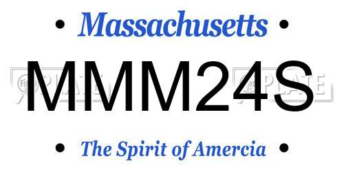 MMM24S Massachusetts License Plate