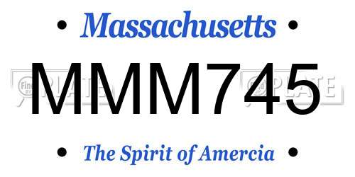 MMM745 Massachusetts License Plate