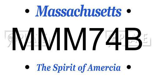MMM74B Massachusetts License Plate