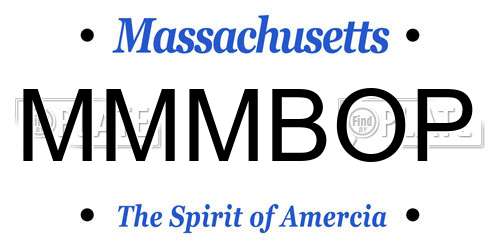 MMMBOP Massachusetts License Plate