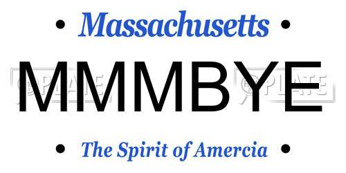 MMMBYE Massachusetts License Plate