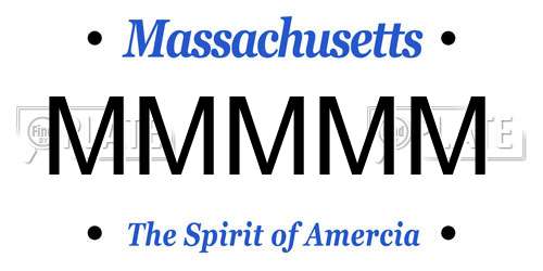 MMMMM Massachusetts License Plate