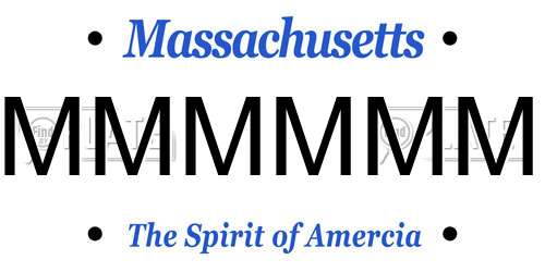 MMMMMM Massachusetts License Plate