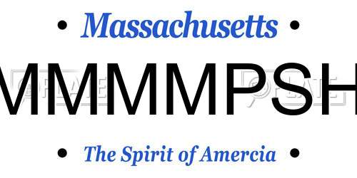 MMMMPSH Massachusetts License Plate