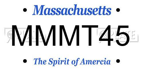 MMMT45 Massachusetts License Plate