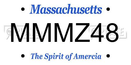 MMMZ48 Massachusetts License Plate