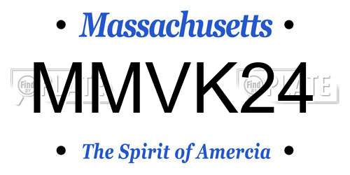 MMVK24 Massachusetts License Plate