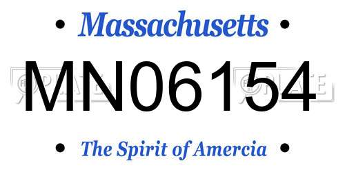 MN06154 Massachusetts License Plate