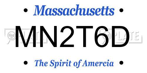 MN2T6D Massachusetts License Plate