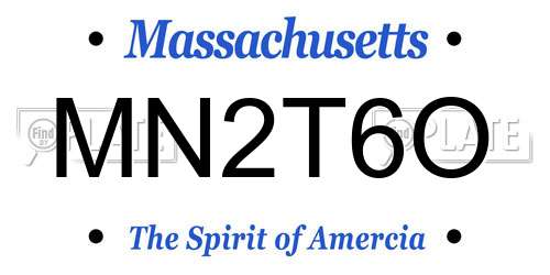 MN2T6O Massachusetts License Plate