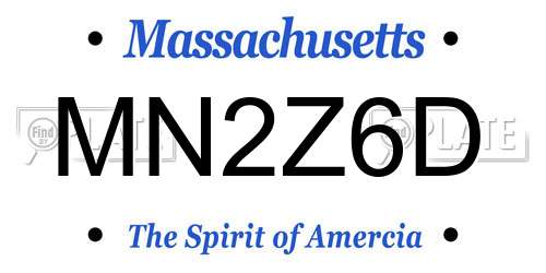 MN2Z6D Massachusetts License Plate