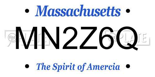 MN2Z6Q Massachusetts License Plate
