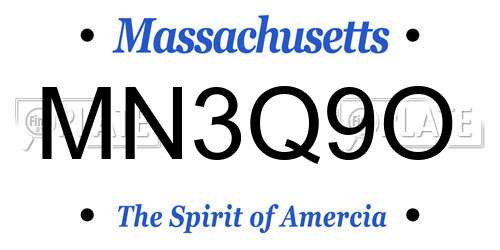 MN3Q9O Massachusetts License Plate