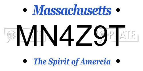 MN4Z9T Massachusetts License Plate