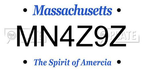 MN4Z9Z Massachusetts License Plate
