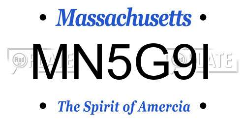 MN5G9I Massachusetts License Plate