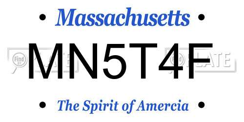 MN5T4F Massachusetts License Plate