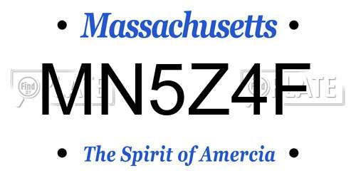 MN5Z4F Massachusetts License Plate