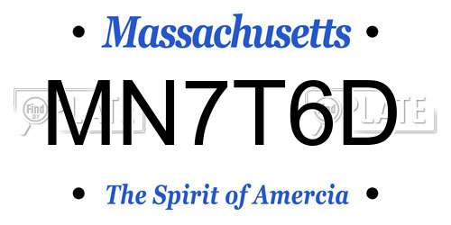 MN7T6D Massachusetts License Plate