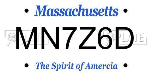 MN7Z6D Massachusetts License Plate
