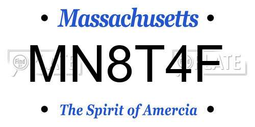 MN8T4F Massachusetts License Plate
