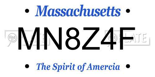 MN8Z4F Massachusetts License Plate