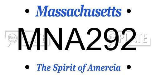 MNA292 Massachusetts License Plate