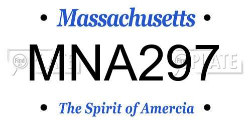 MNA297 Massachusetts License Plate