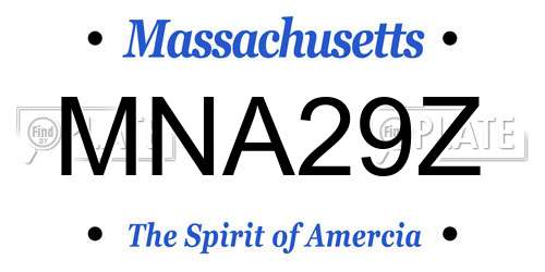 MNA29Z Massachusetts License Plate