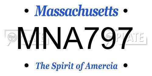 MNA797 Massachusetts License Plate
