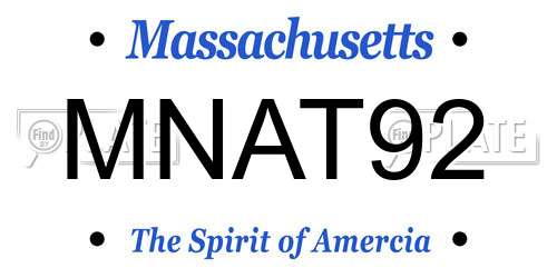 MNAT92 Massachusetts License Plate