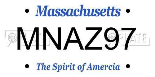 MNAZ97 Massachusetts License Plate