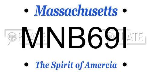 MNB69I Massachusetts License Plate