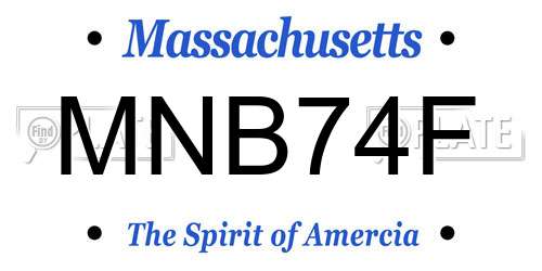 MNB74F Massachusetts License Plate