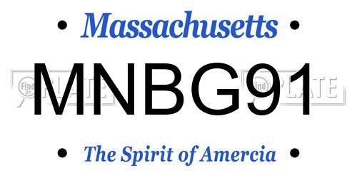 MNBG91 Massachusetts License Plate