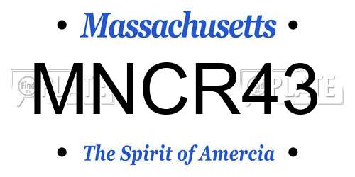 MNCR43 Massachusetts License Plate