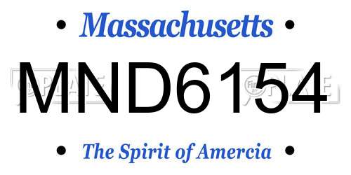 MND6154 Massachusetts License Plate