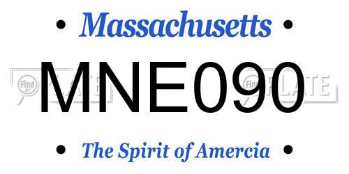MNE090 Massachusetts License Plate