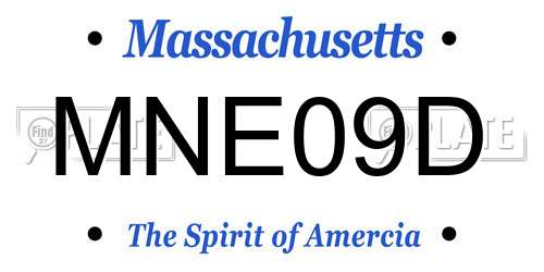 MNE09D Massachusetts License Plate