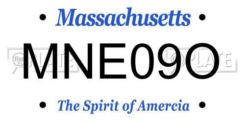 MNE09O Massachusetts License Plate