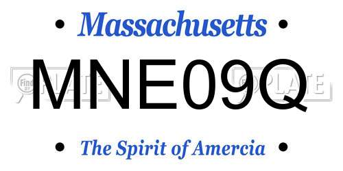 MNE09Q Massachusetts License Plate