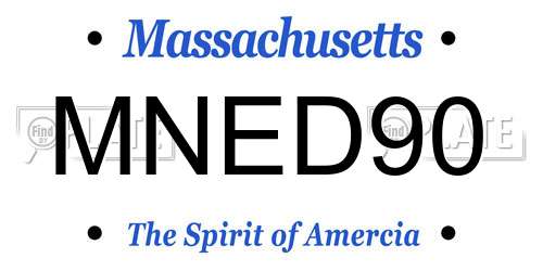 MNED90 Massachusetts License Plate