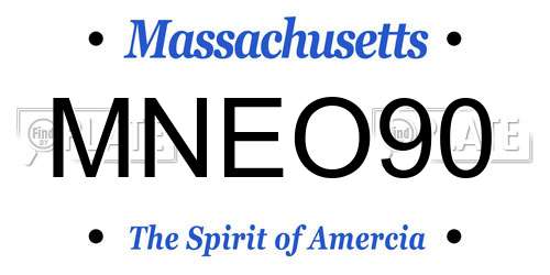 MNEO90 Massachusetts License Plate