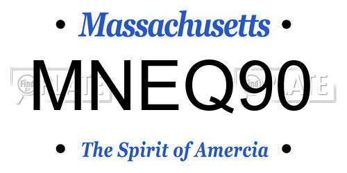 MNEQ90 Massachusetts License Plate